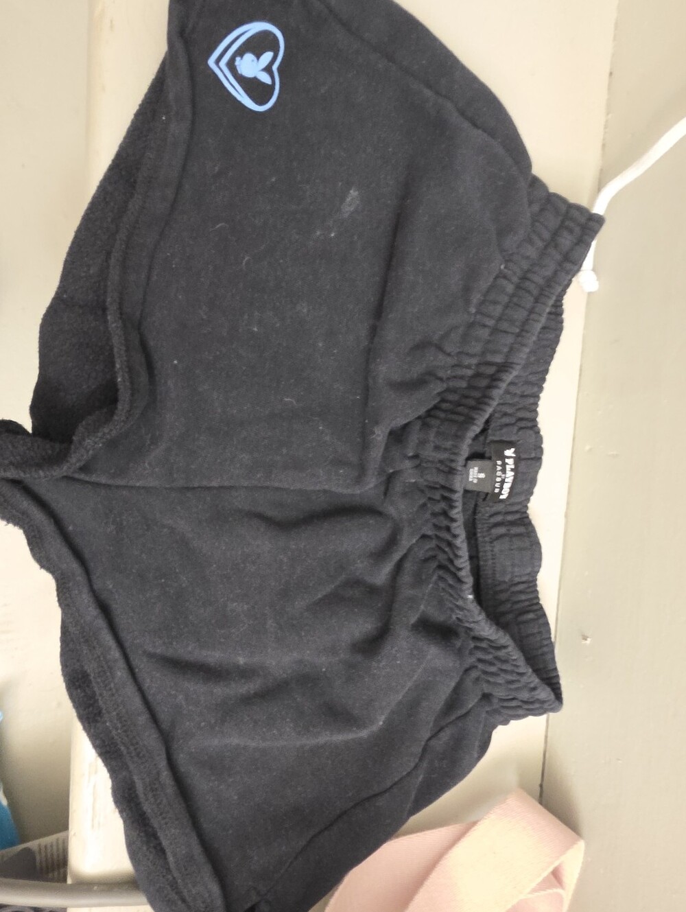 Women's Playboy shorts Black With Blue Bunny